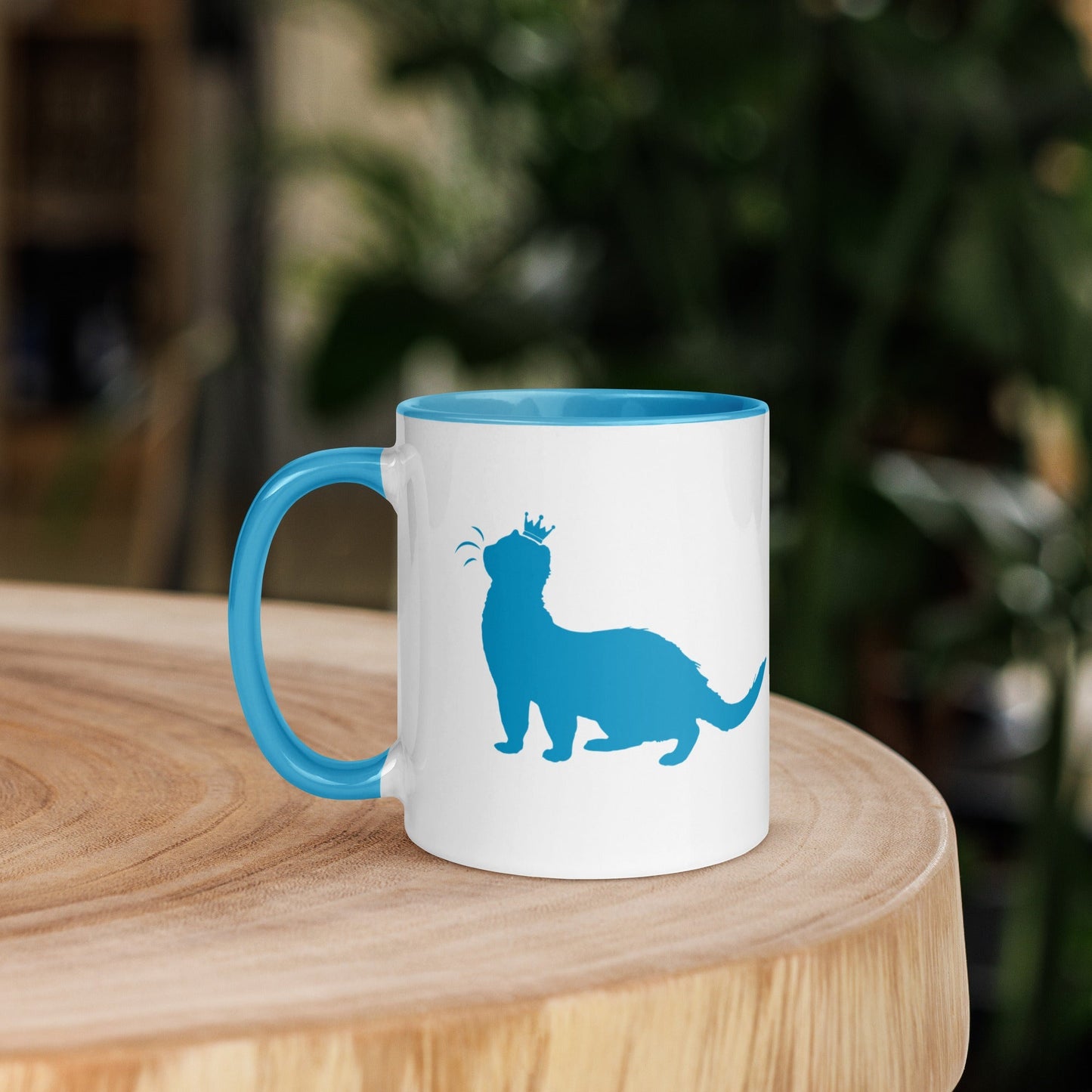 Blue Ferret Mug with Color Inside