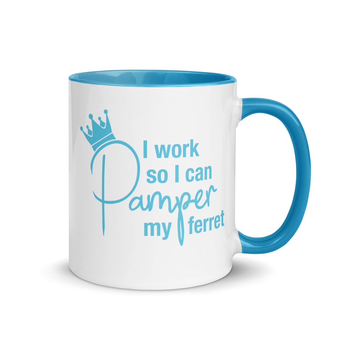 Blue Ferret Mug with Color Inside