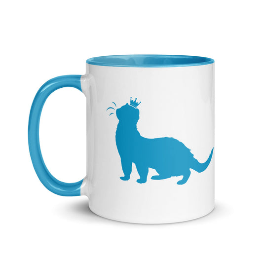 Blue Ferret Mug with Color Inside