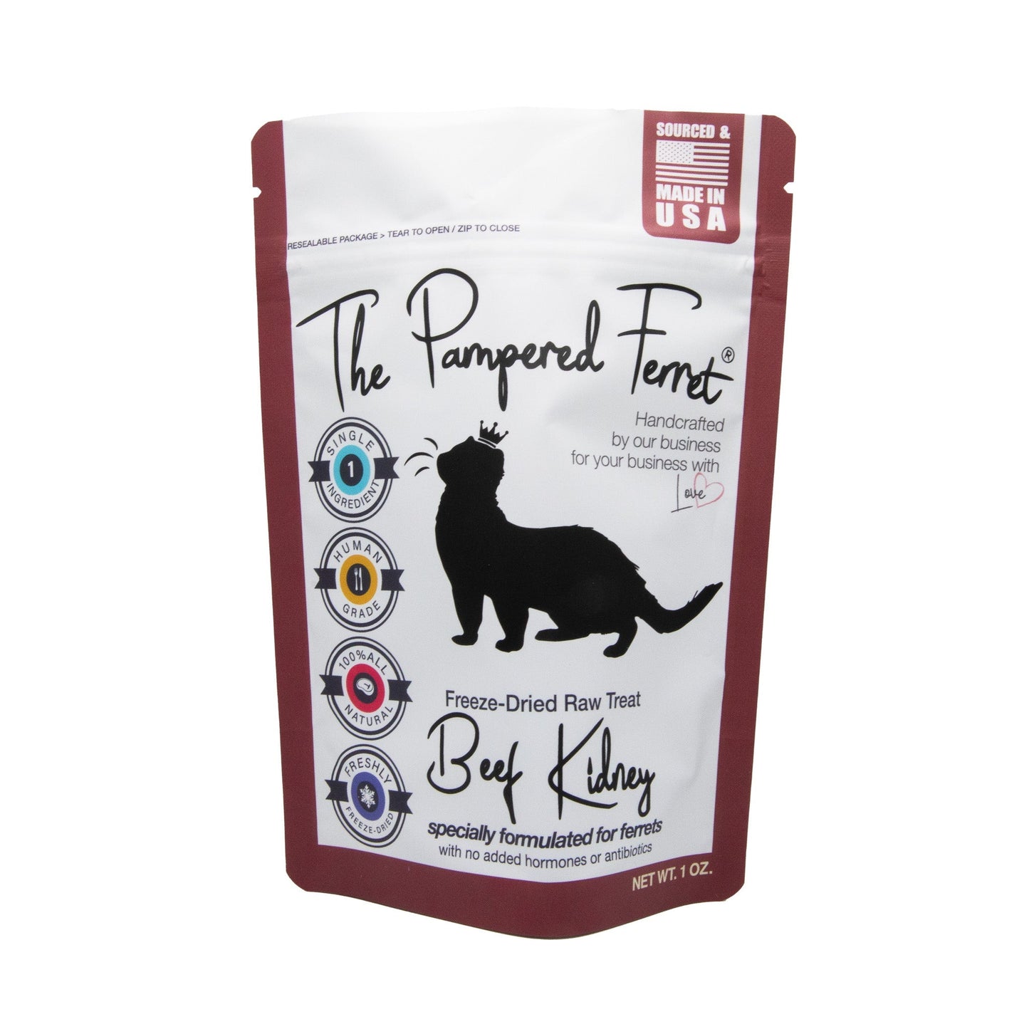 Freeze-Dried Raw Beef Kidney Treat for Ferrets