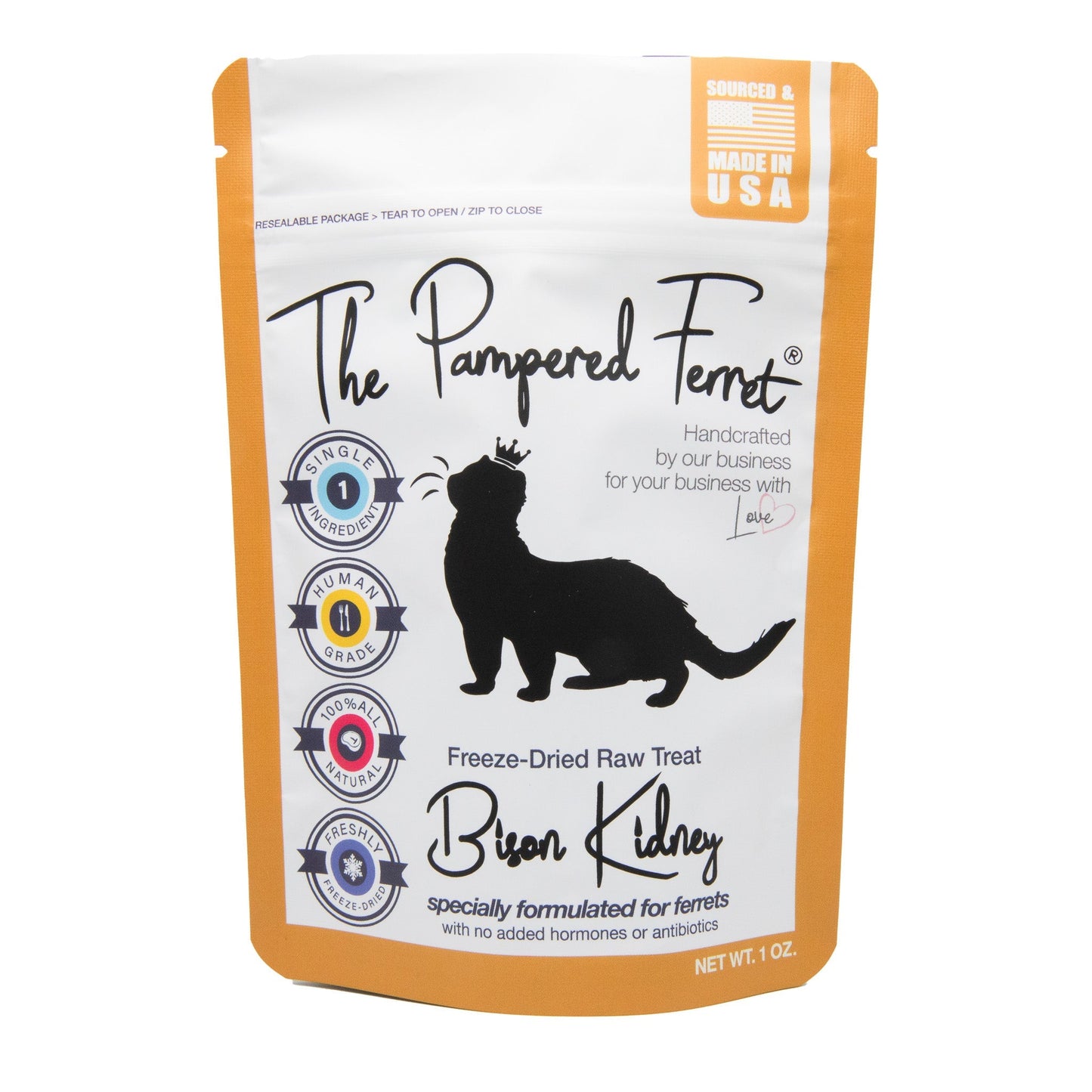 Freeze-Dried Raw Bison Kidney Treat for Ferrets