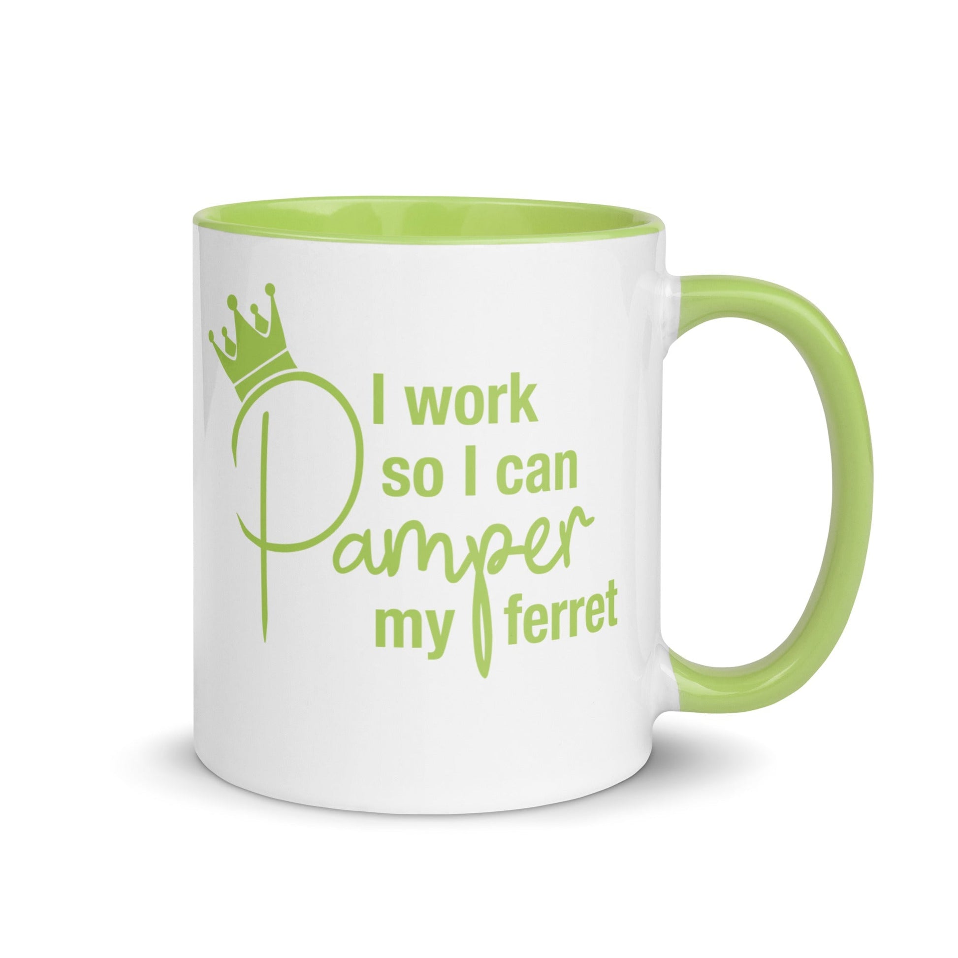 Lime Green Mug with Color Inside - The Pampered FerretLime Green Mug with Color InsideThe Pampered Ferret