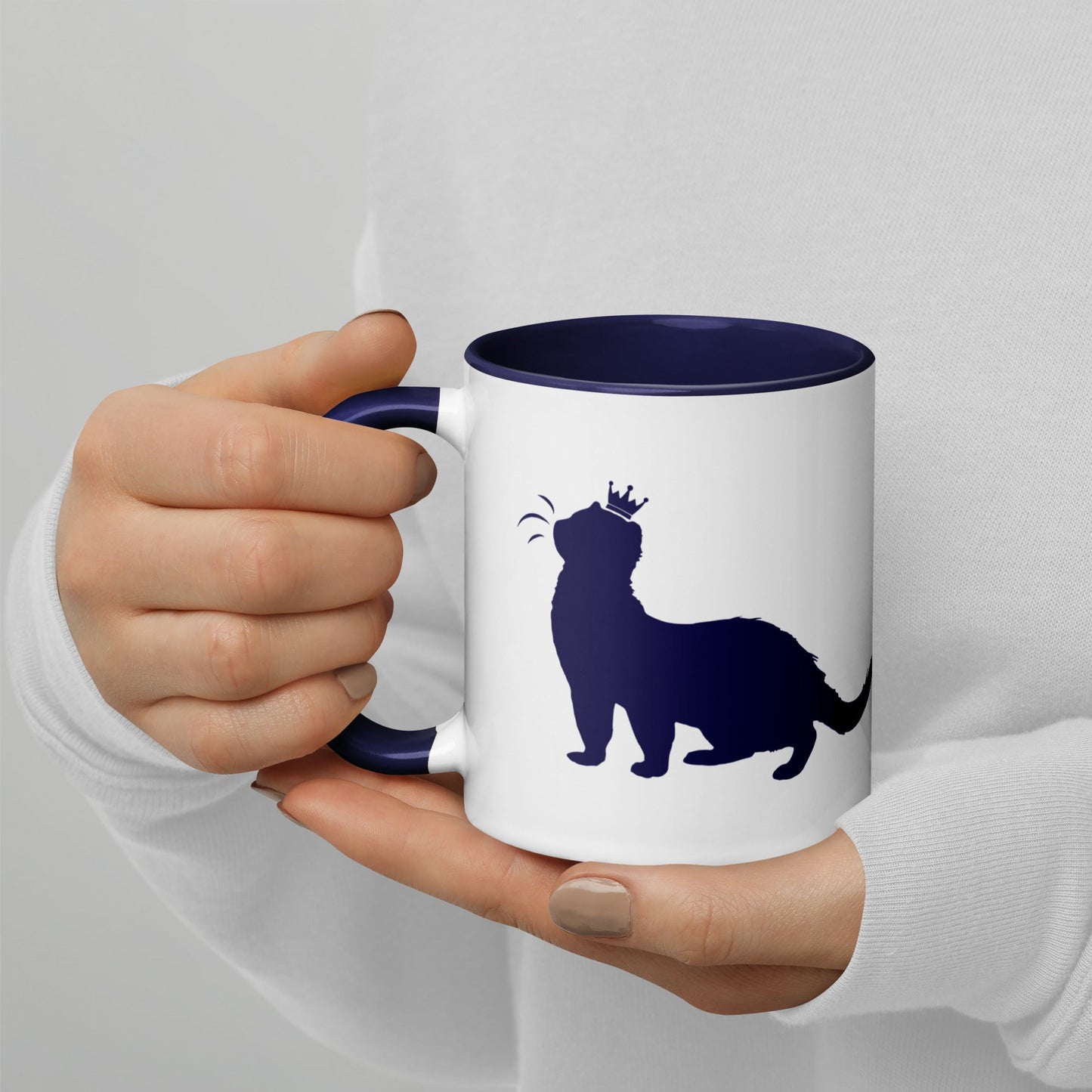 Navy Blue Mug with Color Inside