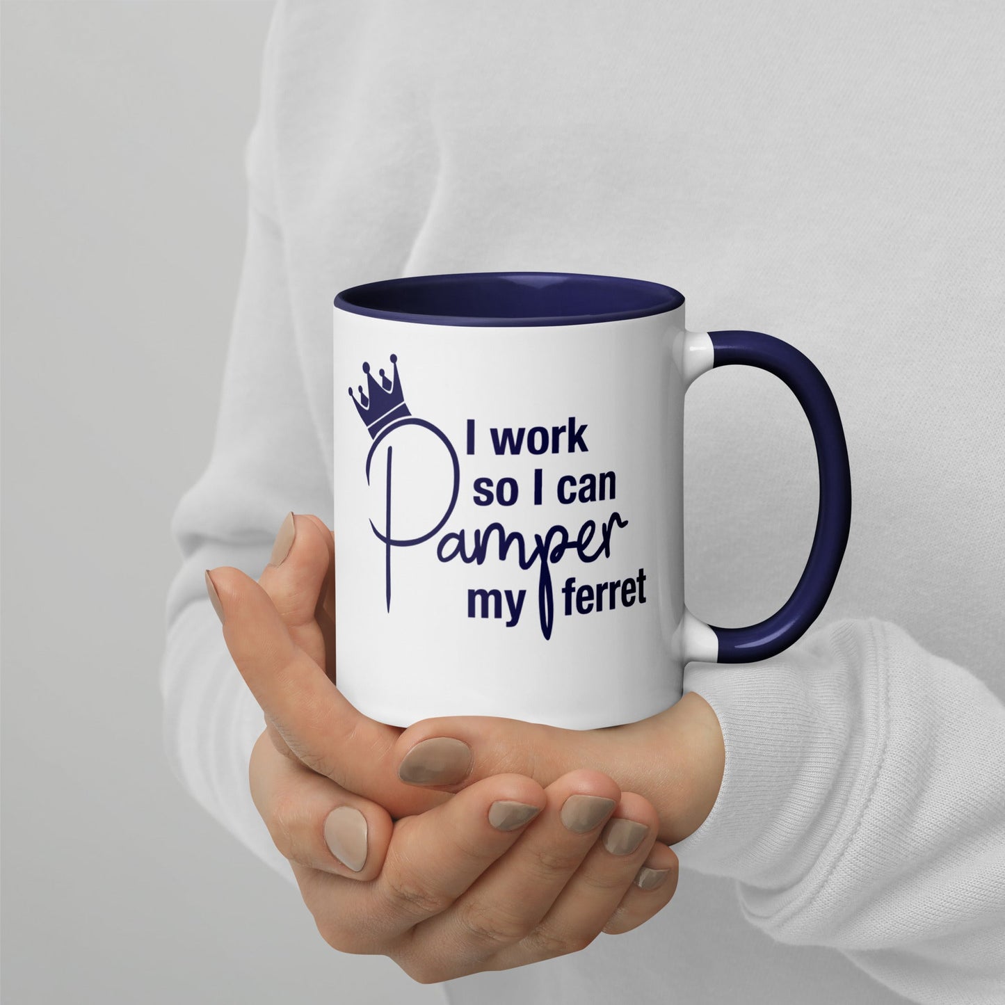 Navy Blue Mug with Color Inside