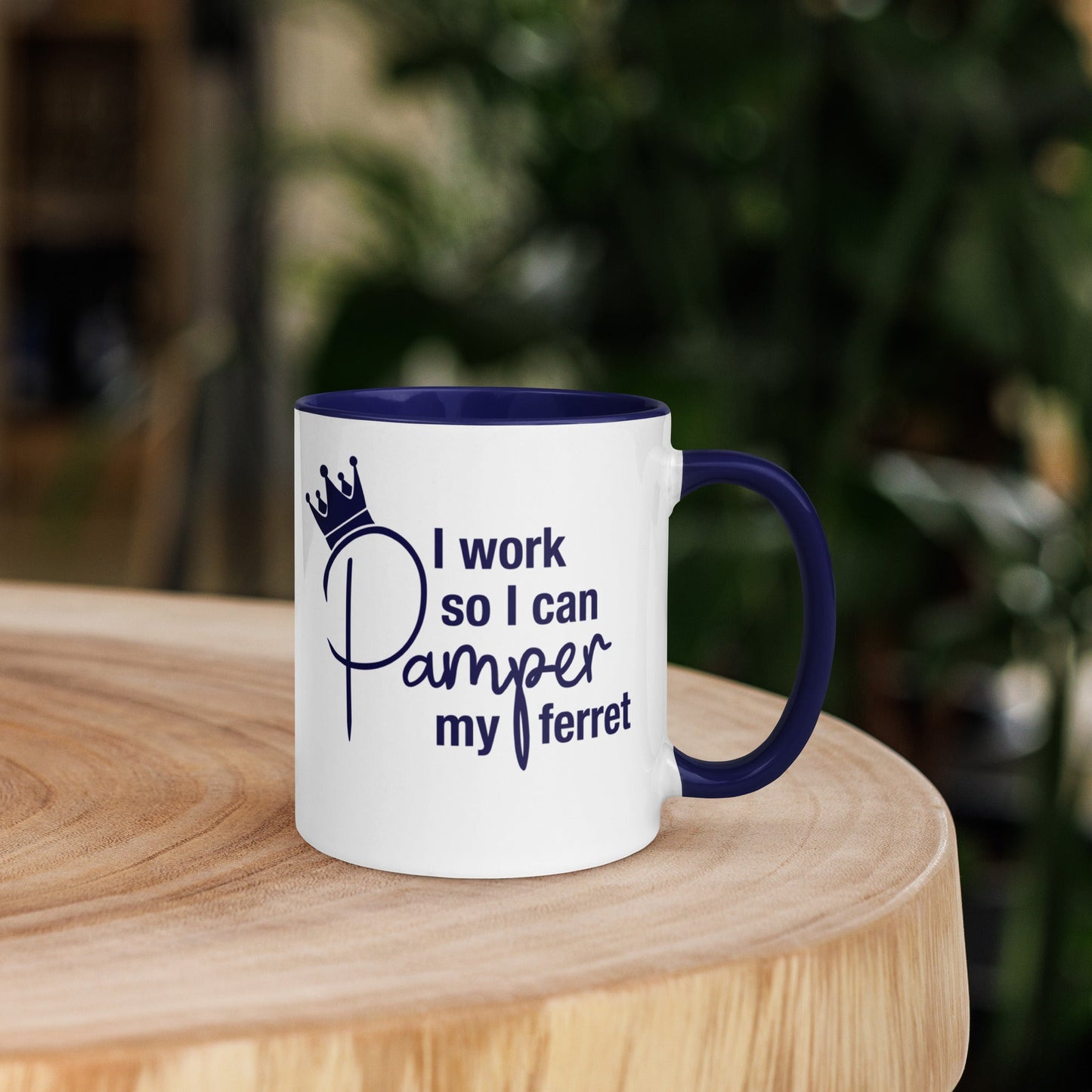 Navy Blue Mug with Color Inside