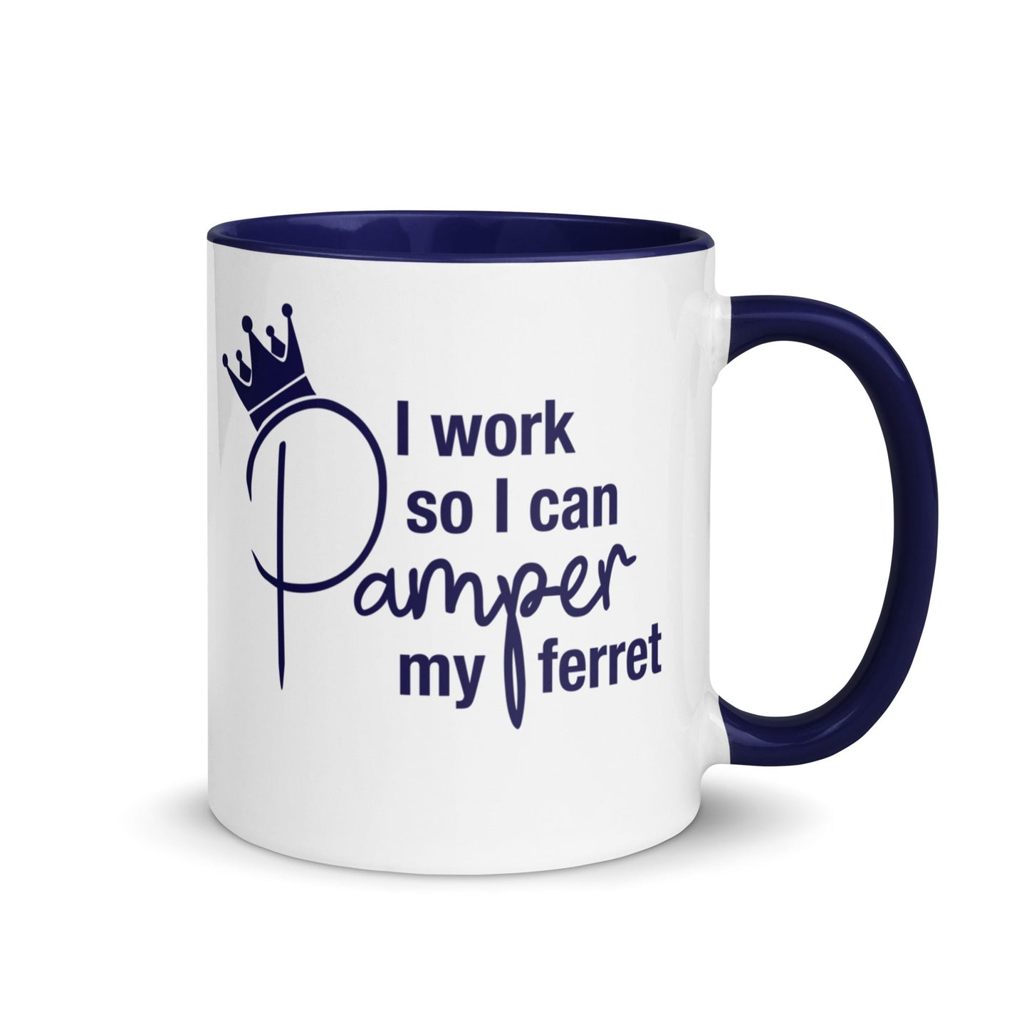 Navy Blue Mug with Color Inside - The Pampered FerretNavy Blue Mug with Color InsideThe Pampered Ferret