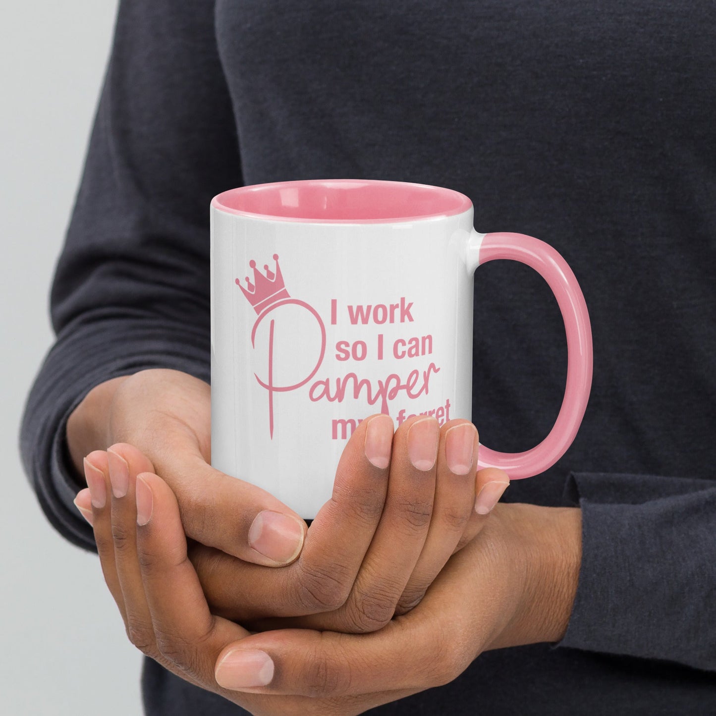 Pink Ferret Mug with Color Inside - The Pampered FerretPink Ferret Mug with Color InsideThe Pampered Ferret