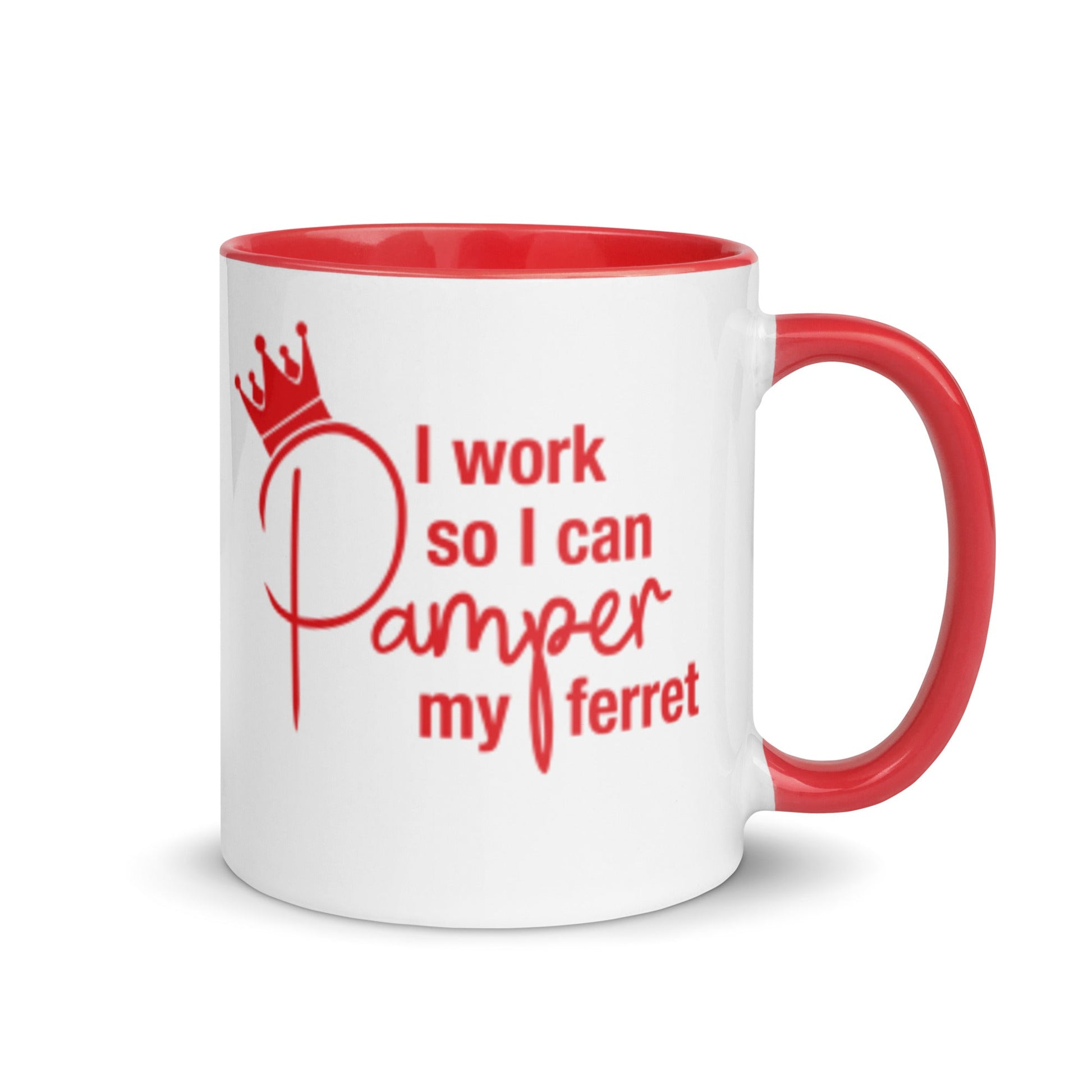 Red Mug with Color Inside - The Pampered FerretRed Mug with Color InsideThe Pampered Ferret
